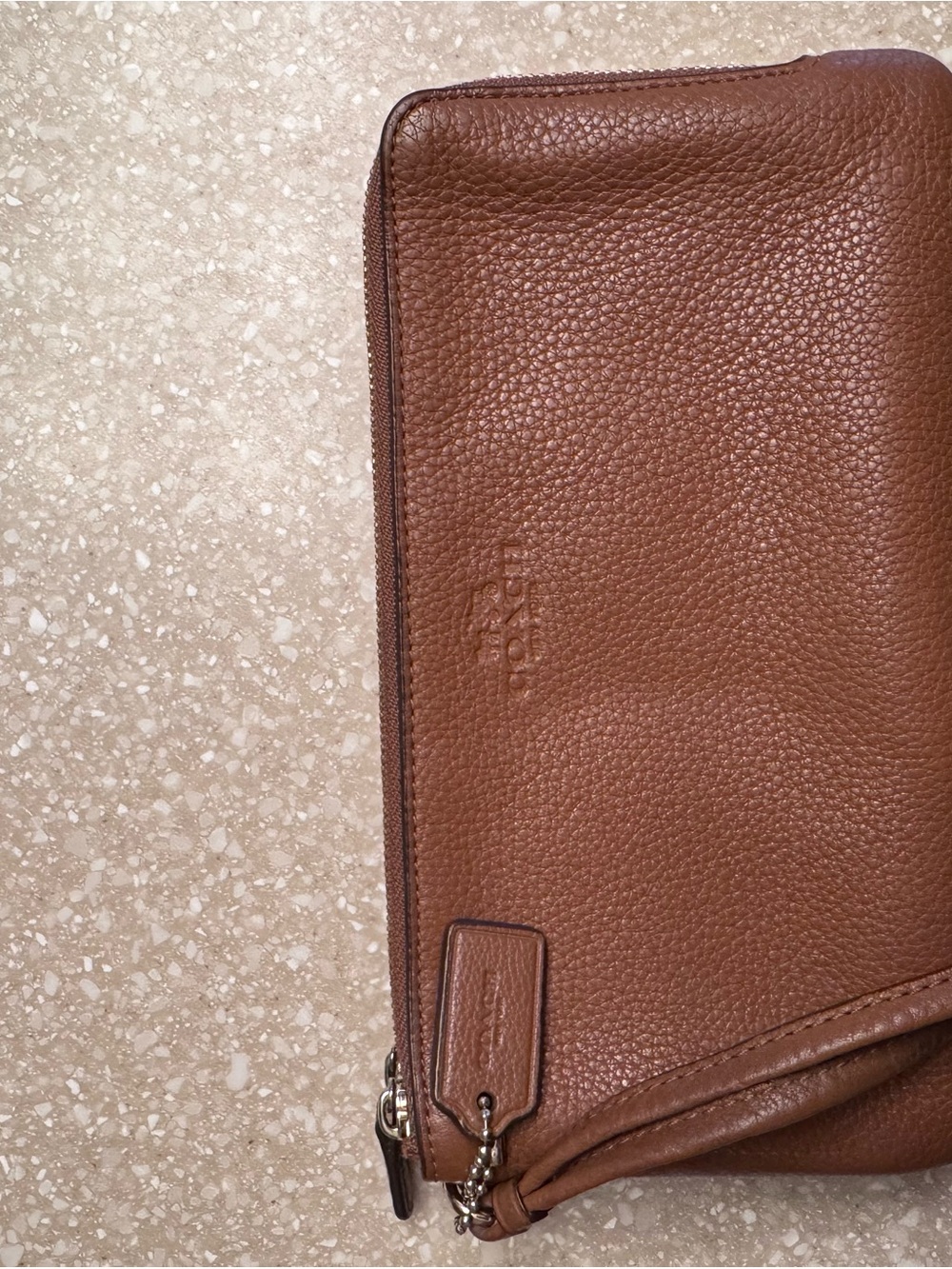 Coach Brown Pebbled Leather Wallet